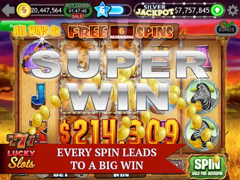 Скачать взлом Lucky Slots (Лаки Слотс)  [МОД Бесконечные монеты] — полная версия apk на Андроид screen 2