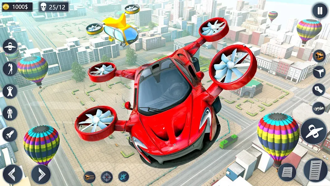 Взлом Flying Car Robot Game Car Game  [МОД Unlocked] — последняя версия apk на Андроид screen 1