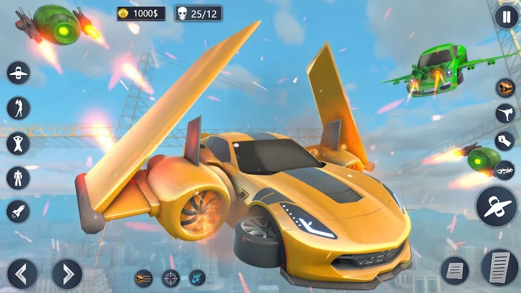 Взлом Flying Car Robot Game Car Game  [МОД Unlocked] — последняя версия apk на Андроид screen 3