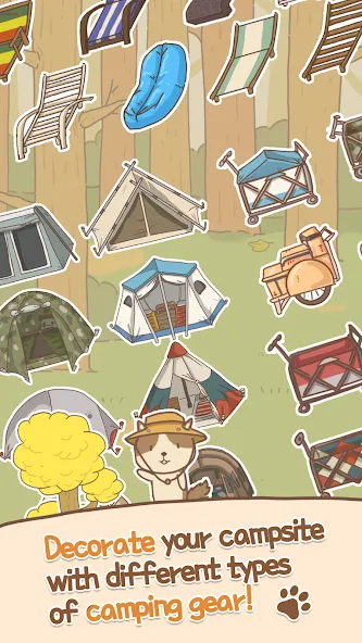 Скачать взломанную Animal Camping: Idle Camp (Анимал Кемпинг)  [МОД Unlocked] — полная версия apk на Андроид screen 2