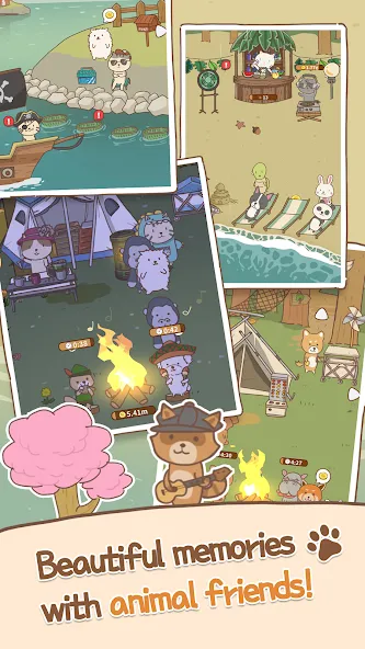 Скачать взломанную Animal Camping: Idle Camp (Анимал Кемпинг)  [МОД Unlocked] — полная версия apk на Андроид screen 4