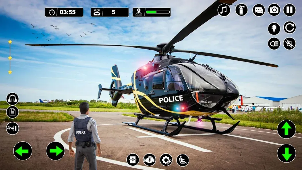 Взломанная Police Helicopter Chase Game  [МОД Unlimited Money] — стабильная версия apk на Андроид screen 1