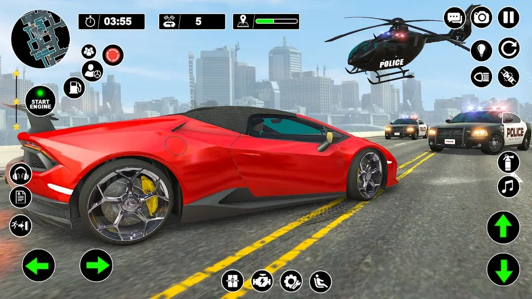 Взломанная Police Helicopter Chase Game  [МОД Unlimited Money] — стабильная версия apk на Андроид screen 4