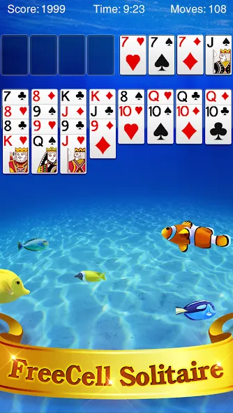 Взломанная FreeCell Solitaire  [МОД Много монет] — стабильная версия apk на Андроид screen 1