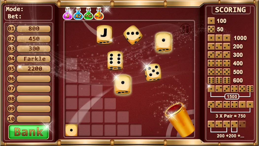 Скачать взломанную Farkle — Dice Game (Фаркл)  [МОД Unlocked] — полная версия apk на Андроид screen 2