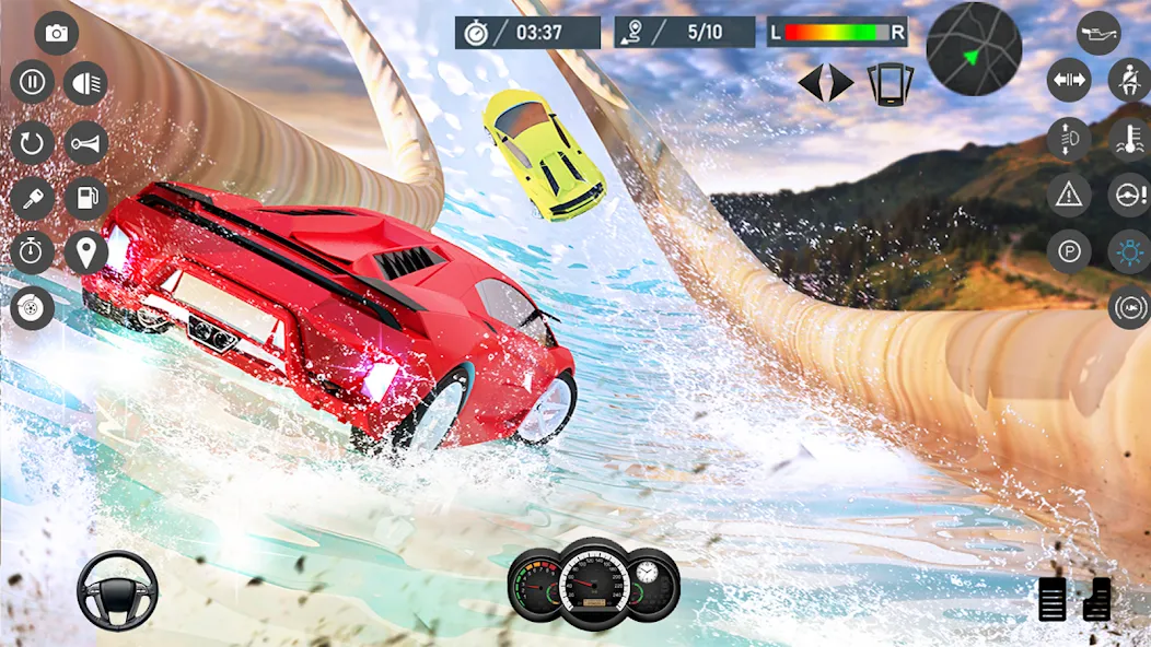 Скачать взлом Water Slide Car Race games (Ватер Слайд Кар Рейс игры)  [МОД Menu] — последняя версия apk на Андроид screen 1