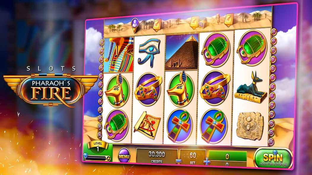 Взломанная Slots — Pharaoh's Fire (Слоты)  [МОД Все открыто] — последняя версия apk на Андроид screen 2