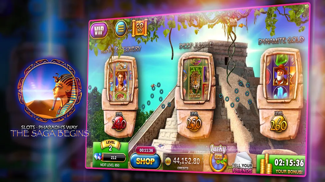 Скачать взломанную Slots — Pharaoh's Way Casino (Слоты)  [МОД Бесконечные деньги] — стабильная версия apk на Андроид screen 1