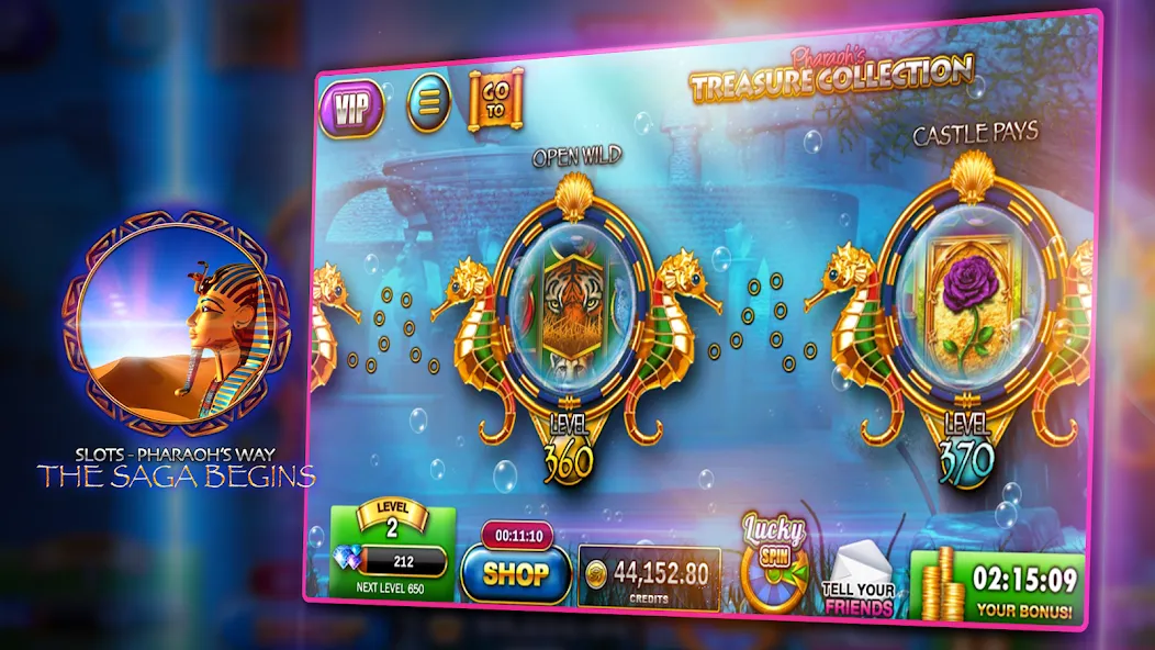 Скачать взломанную Slots — Pharaoh's Way Casino (Слоты)  [МОД Бесконечные деньги] — стабильная версия apk на Андроид screen 2