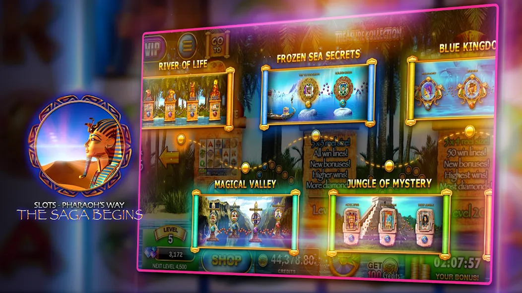 Скачать взломанную Slots — Pharaoh's Way Casino (Слоты)  [МОД Бесконечные деньги] — стабильная версия apk на Андроид screen 5