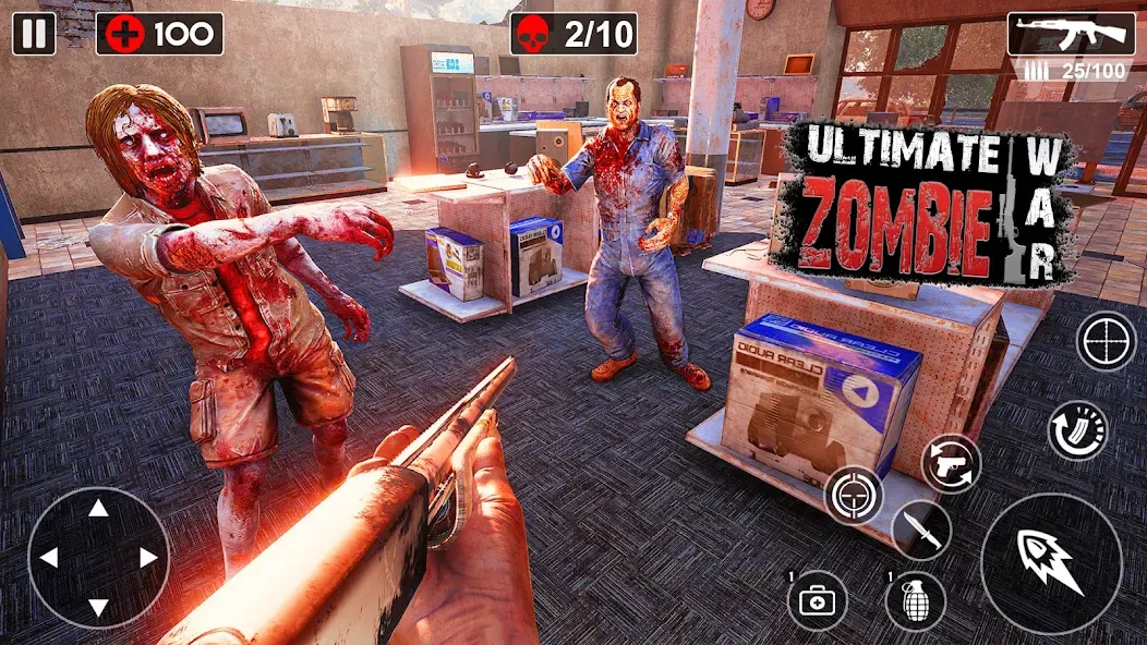 Скачать взлом Zombie Games 3d 2024 : fps War  [МОД Mega Pack] — последняя версия apk на Андроид screen 2