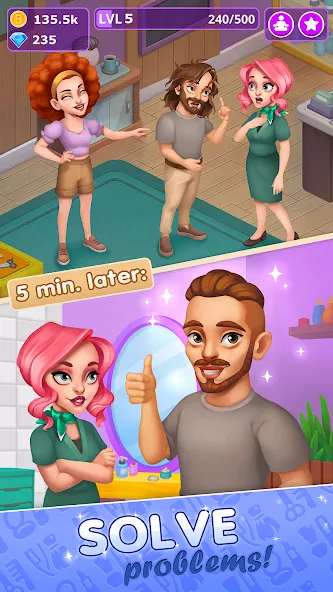 Взлом Beauty Tycoon: Hair Salon Game (Бьюти Тайкун)  [МОД Много монет] — полная версия apk на Андроид screen 4