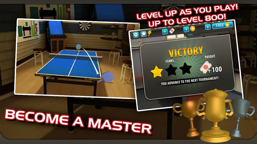 Взломанная Ping Pong Masters (Пингпонг мастера)  [МОД Много монет] — полная версия apk на Андроид screen 3