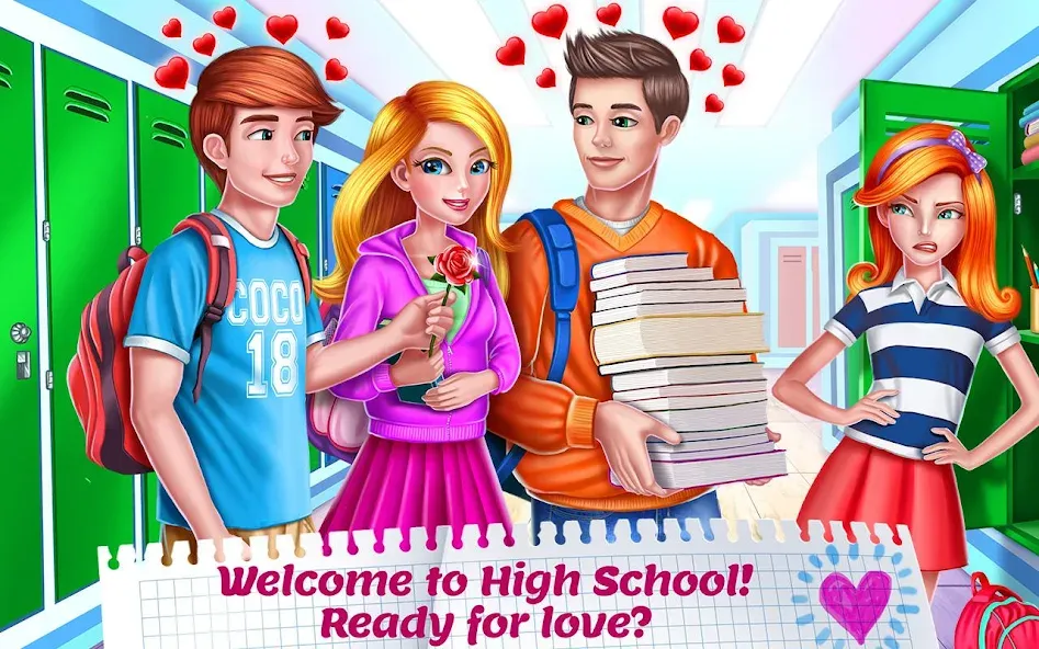 Взломанная High School Crush — Love Story  [МОД Меню] — стабильная версия apk на Андроид screen 1