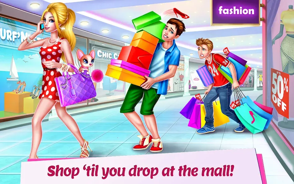 Взломанная Shopping Mall Girl: Chic Game  [МОД Много монет] — последняя версия apk на Андроид screen 1