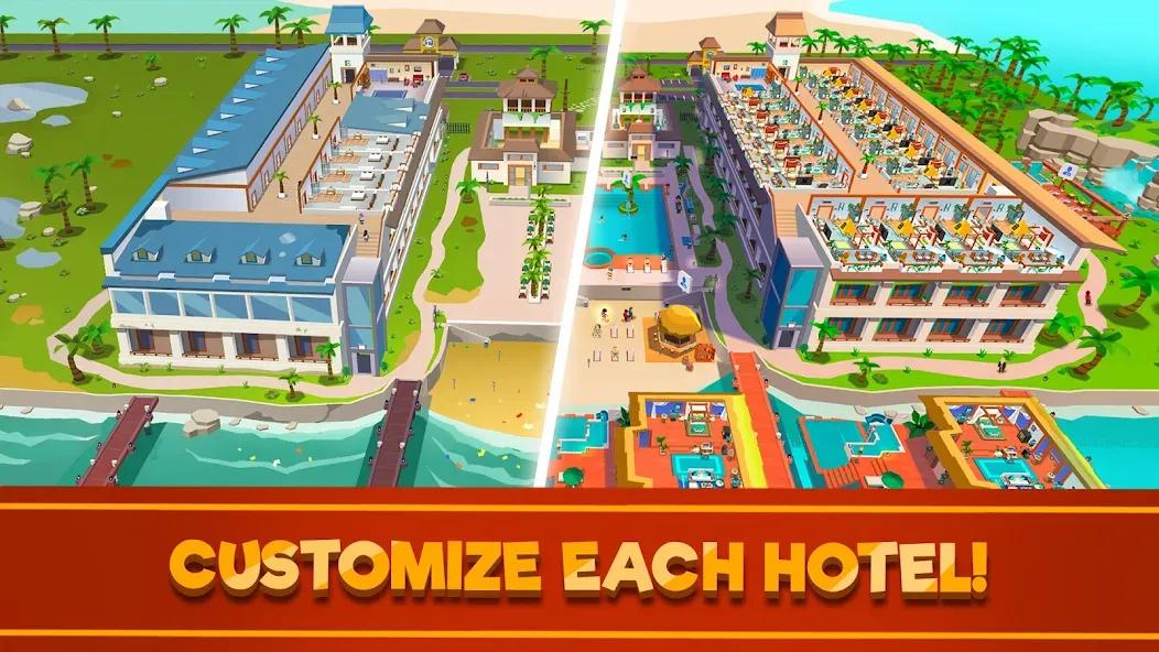 Скачать взломанную Hotel Empire Tycoon－Idle Game  [МОД Бесконечные монеты] — стабильная версия apk на Андроид screen 2