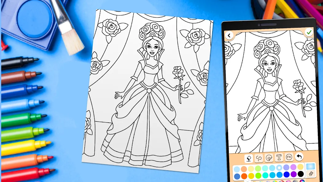 Взлом Coloring for girls and women  [МОД Все открыто] — стабильная версия apk на Андроид screen 5