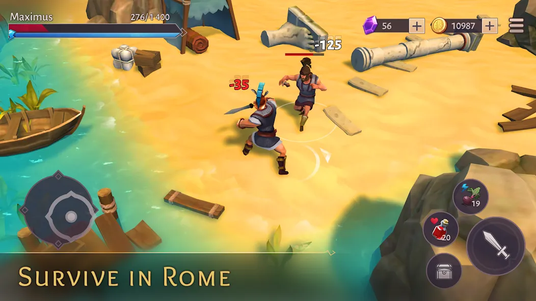 Скачать взлом Gladiators: Survival in Rome  [МОД Бесконечные монеты] — стабильная версия apk на Андроид screen 1