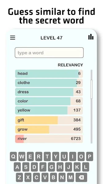 Взломанная Contexto — Similar Word (Контекст)  [МОД Все открыто] — последняя версия apk на Андроид screen 2