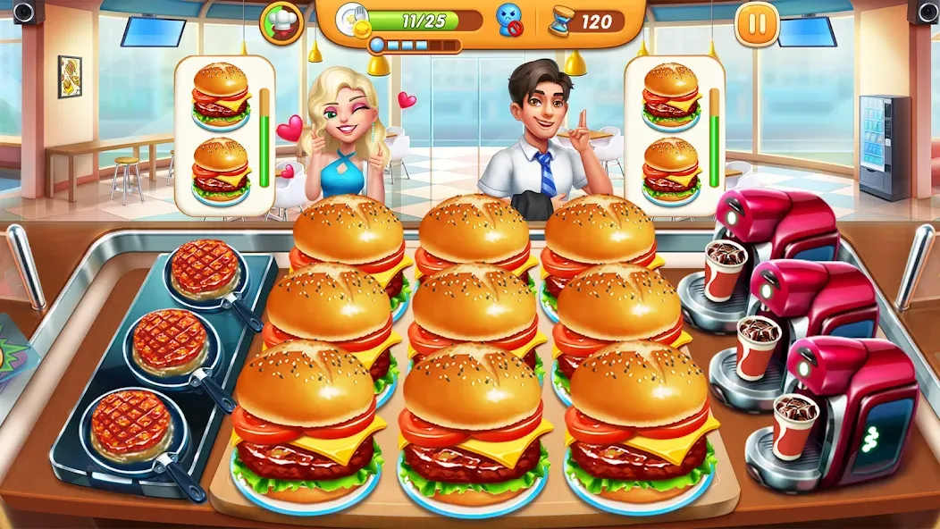 Взломанная Cooking City — Cooking Games (Кукинг Сити)  [МОД Mega Pack] — полная версия apk на Андроид screen 3