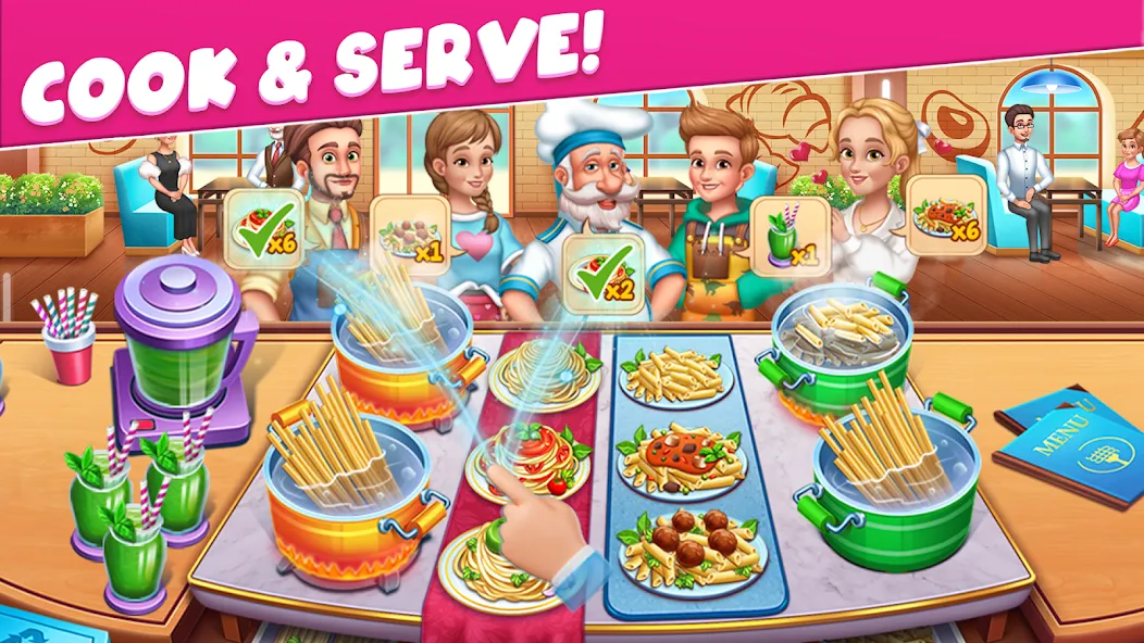 Скачать взломанную Cooking Taste Restaurant Games  [МОД Menu] — стабильная версия apk на Андроид screen 3