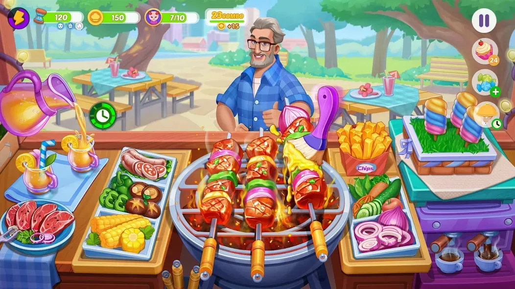 Скачать взломанную Cooking Town — Restaurant Game (Кукинг Таун)  [МОД Много денег] — полная версия apk на Андроид screen 1