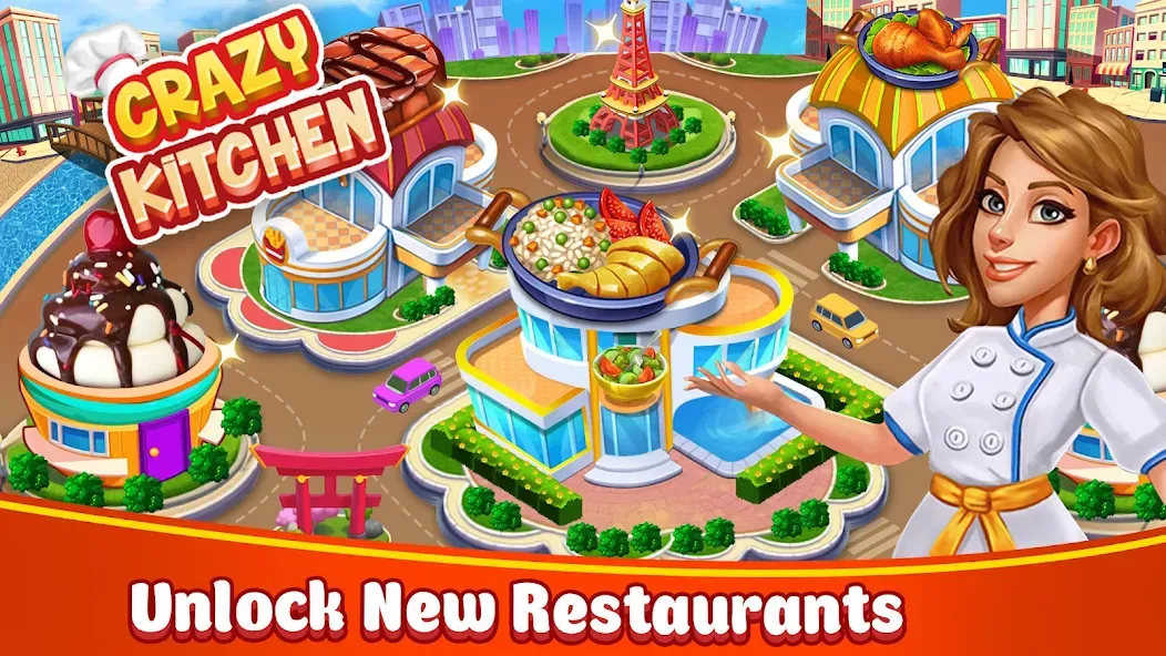 Взломанная Food Game Crazy Super Chef  [МОД Бесконечные деньги] — полная версия apk на Андроид screen 1