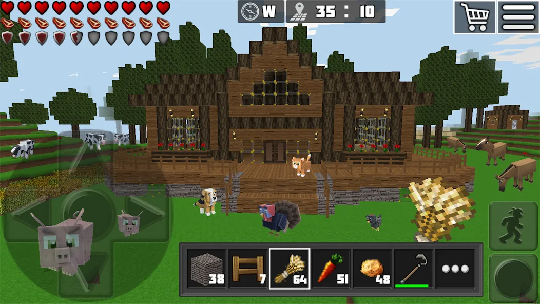 Скачать взломанную World Craft: Block Craftsman  [МОД Mega Pack] — последняя версия apk на Андроид screen 2