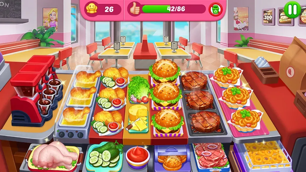 Взлом Crazy Cooking Diner: Chef Game (Крейзи кукинг дайнер)  [МОД Много денег] — последняя версия apk на Андроид screen 1