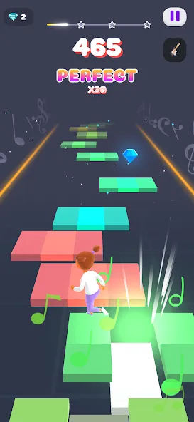 Скачать взлом Melody Run — Cute Popcat Music (Мелодия Ран)  [МОД Все открыто] — стабильная версия apk на Андроид screen 2