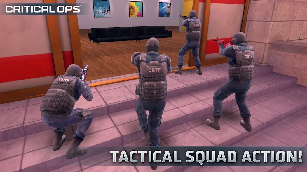 Скачать взломанную Critical Ops: Multiplayer FPS (Критикал Опс)  [МОД Unlimited Money] — стабильная версия apk на Андроид screen 1