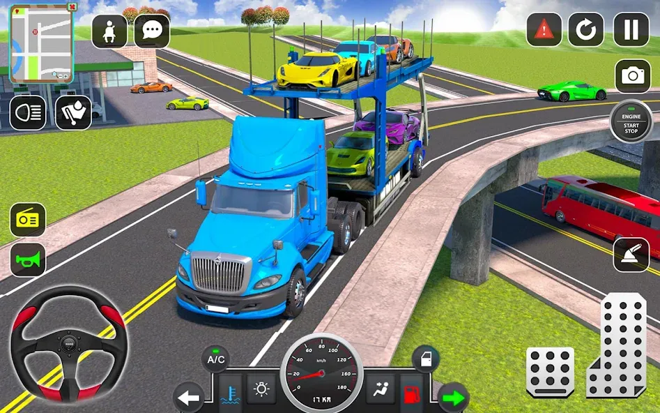 Скачать взломанную Trailer Truck Car Transport 3D  [МОД Бесконечные монеты] — последняя версия apk на Андроид screen 2