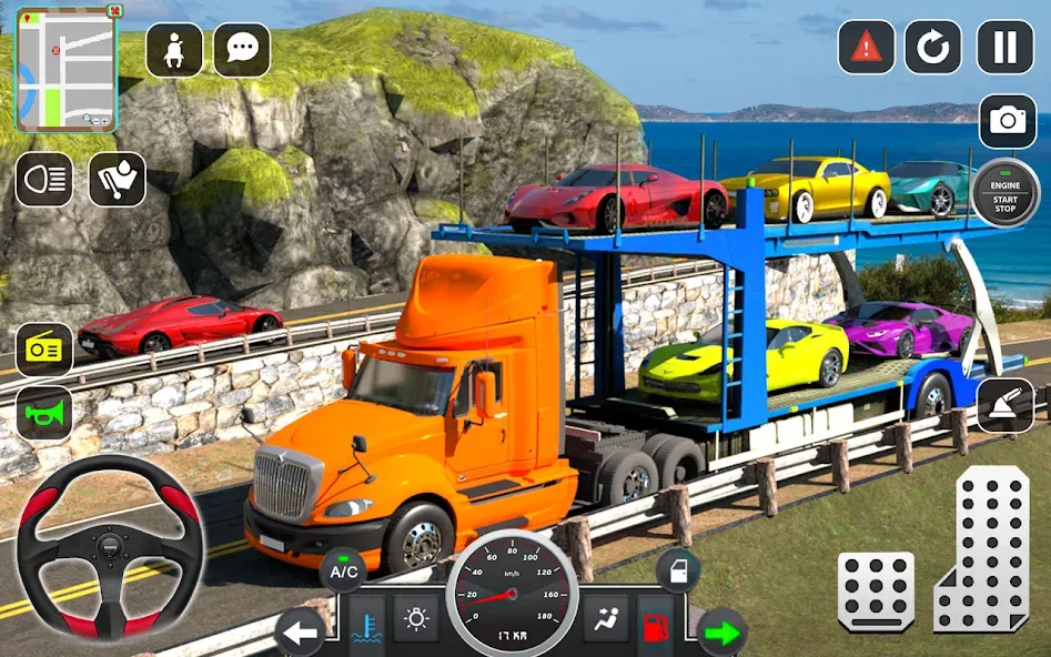 Скачать взломанную Trailer Truck Car Transport 3D  [МОД Бесконечные монеты] — последняя версия apk на Андроид screen 4