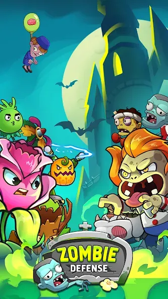 Взломанная Zombie Defense — Plants War (Зомби Дефенс)  [МОД Unlocked] — полная версия apk на Андроид screen 1