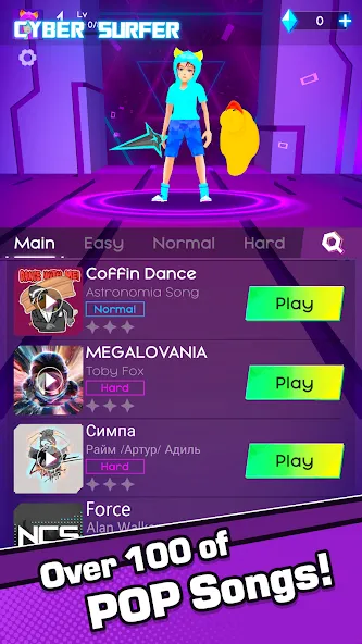 Скачать взломанную Cyber Surfer (Сайбер Серфер)  [МОД Menu] — последняя версия apk на Андроид screen 1