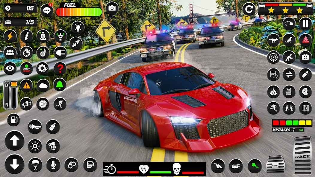 Скачать взлом Police Car Chase Car Games  [МОД Unlimited Money] — последняя версия apk на Андроид screen 4