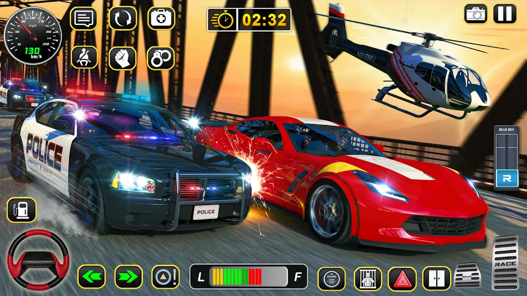 Скачать взлом Police Car Chase Car Games  [МОД Unlimited Money] — последняя версия apk на Андроид screen 5