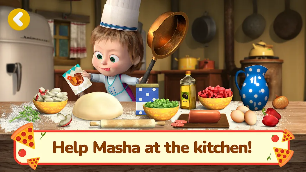 Скачать взлом Masha and the Bear Pizza Maker  [МОД Много денег] — полная версия apk на Андроид screen 1