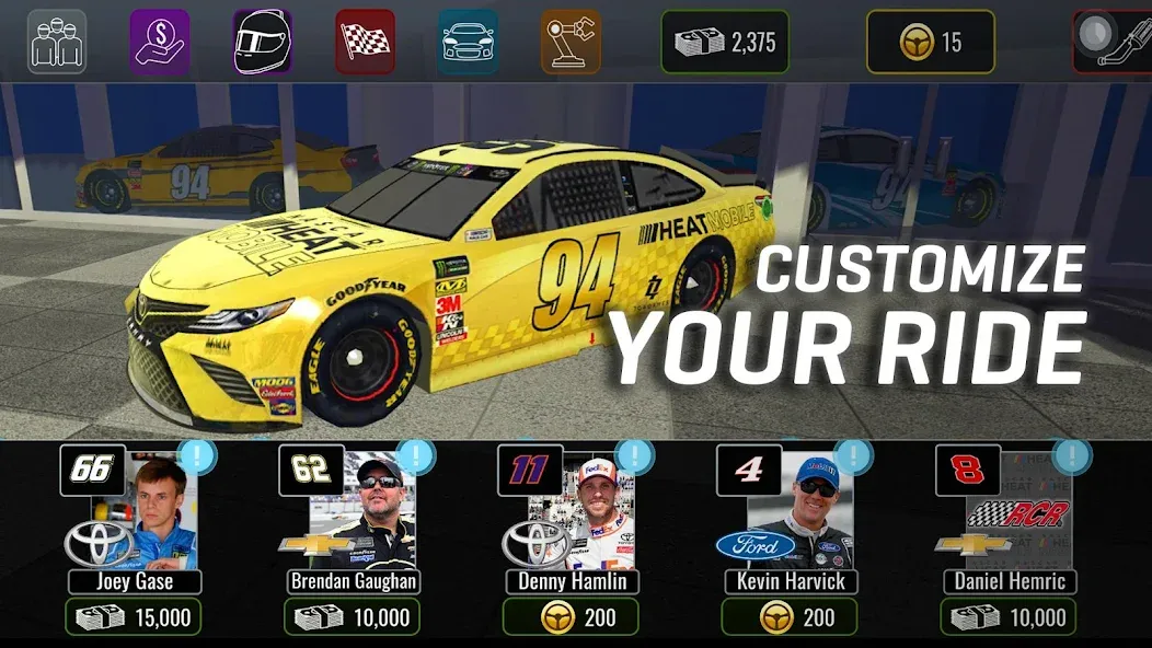 Взломанная NASCAR Heat Mobile (НАСКАР Хит Мобилай)  [МОД Бесконечные монеты] — последняя версия apk на Андроид screen 2