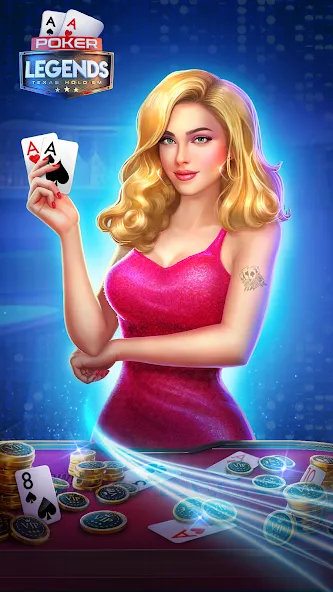 Взлом Poker Legends — Texas Hold'em (Покер Легенды)  [МОД Бесконечные деньги] — стабильная версия apk на Андроид screen 1