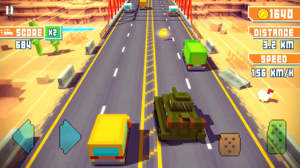 Взлом Blocky Highway: Traffic Racing (Блоки Хайвей)  [МОД Unlimited Money] — последняя версия apk на Андроид screen 1