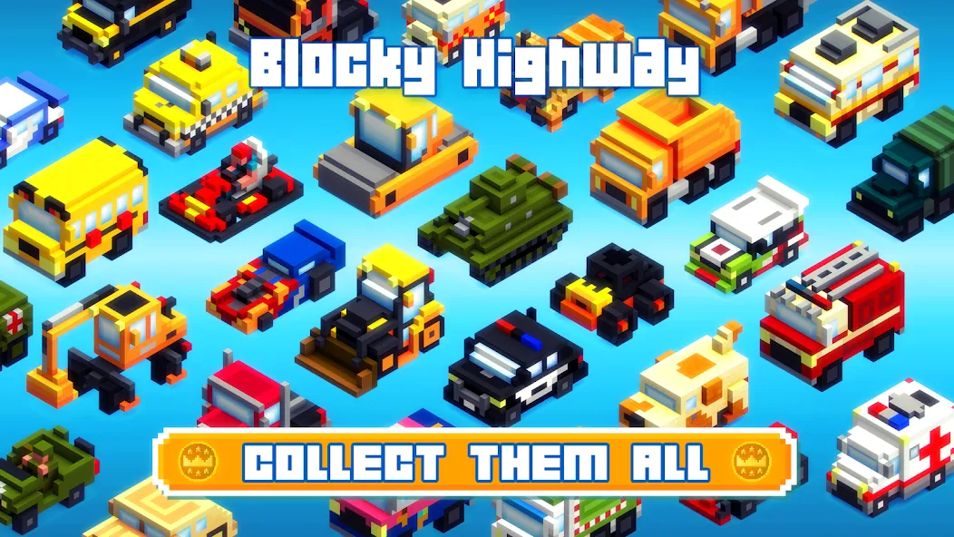 Взлом Blocky Highway: Traffic Racing (Блоки Хайвей)  [МОД Unlimited Money] — последняя версия apk на Андроид screen 3