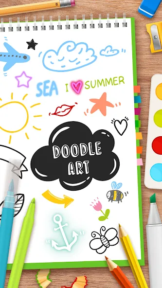 Скачать взломанную Draw Doodle — Kids drawing  [МОД Бесконечные монеты] — последняя версия apk на Андроид screen 1