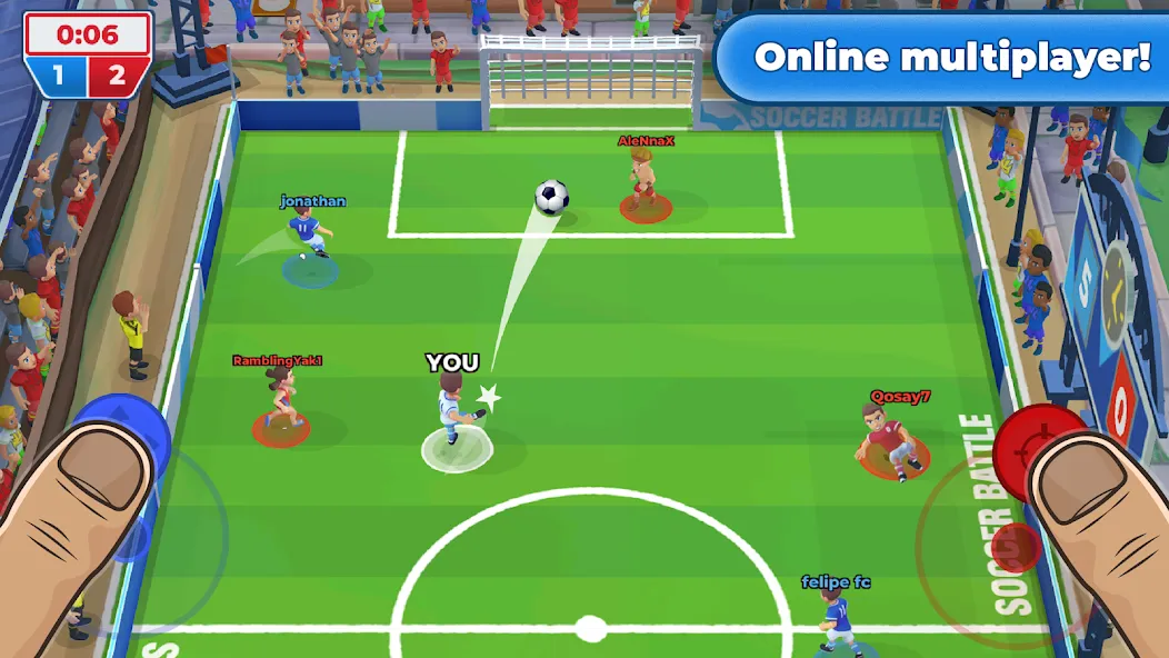 Взлом Soccer Battle —  PvP Football  [МОД Mega Pack] — стабильная версия apk на Андроид screen 1