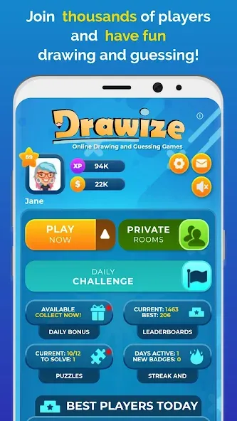 Взломанная Drawize — Draw and Guess (Дравизе)  [МОД Бесконечные монеты] — последняя версия apk на Андроид screen 1