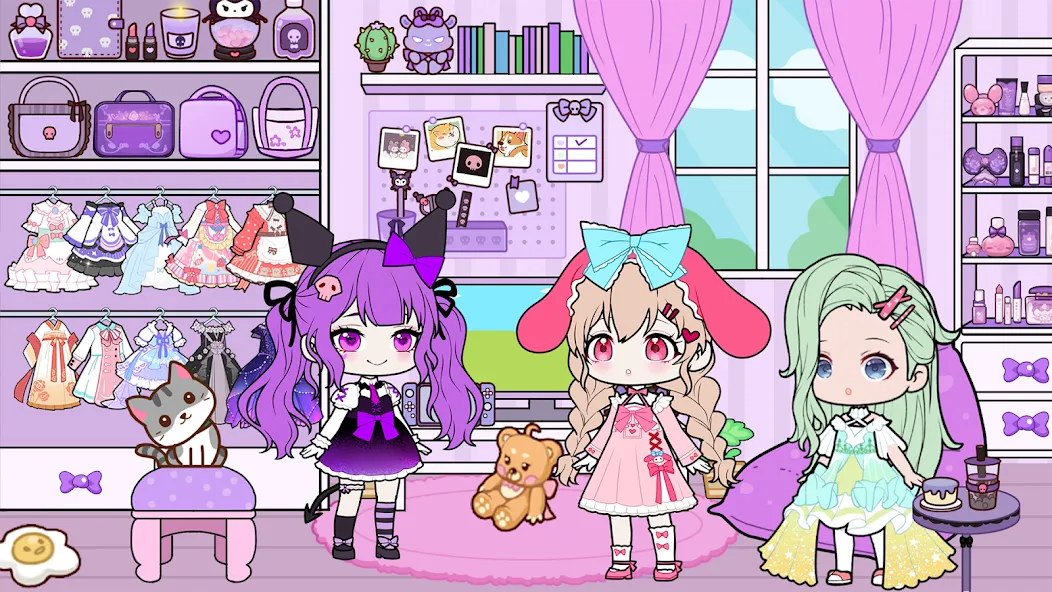 Скачать взлом YOYO Doll School life Dress up (ЙОЙО Лайф ворлд)  [МОД Много денег] — полная версия apk на Андроид screen 4