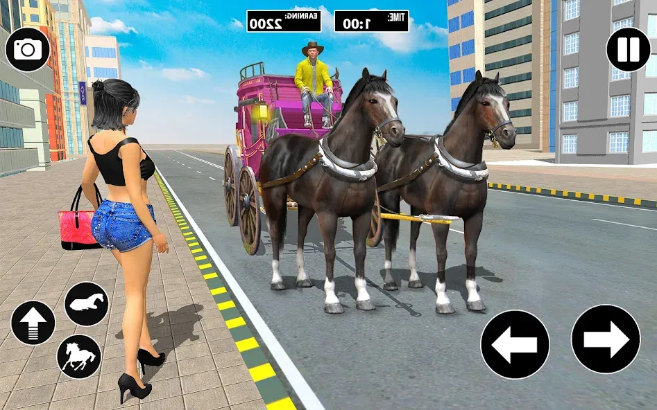 Взломанная Horse Cart Taxi Transport Game  [МОД Бесконечные монеты] — стабильная версия apk на Андроид screen 1