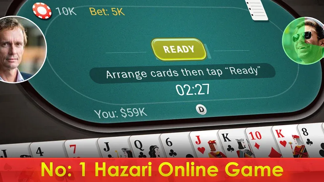 Скачать взломанную Hazari — 1000 Points Card Game (Хазари)  [МОД Unlimited Money] — полная версия apk на Андроид screen 1