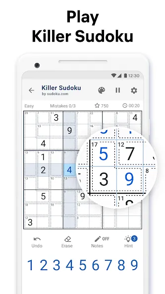 Взломанная Killer Sudoku by Sudoku.com (Киллер Судоку)  [МОД Бесконечные монеты] — полная версия apk на Андроид screen 1