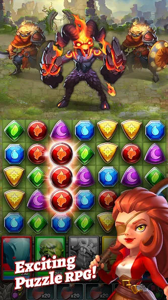 Взломанная Dragon Strike: Puzzle RPG (Драгон Страйк)  [МОД Unlimited Money] — последняя версия apk на Андроид screen 1